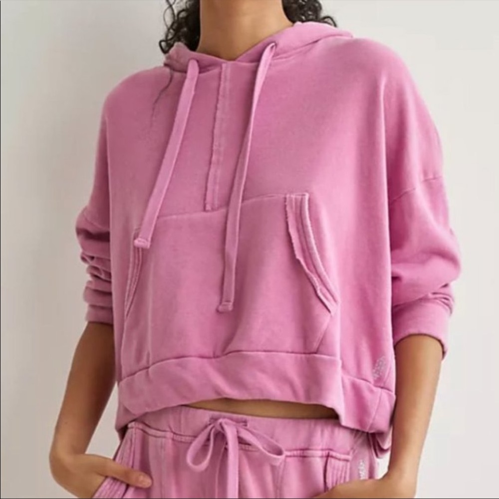 Free People Movement Work It Out Hoodie Pink Astor FP Loungewear